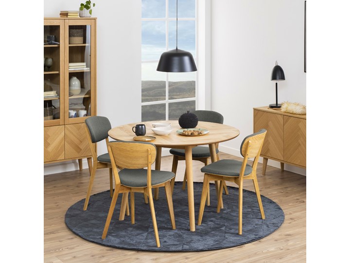 SELSEY Stół okrągły Forward średnica 120 cm Drewno Płyta MDF Wysokość 73 cm Wysokość 75 cm Długość 73 cm Kształt blatu Kwadratowy