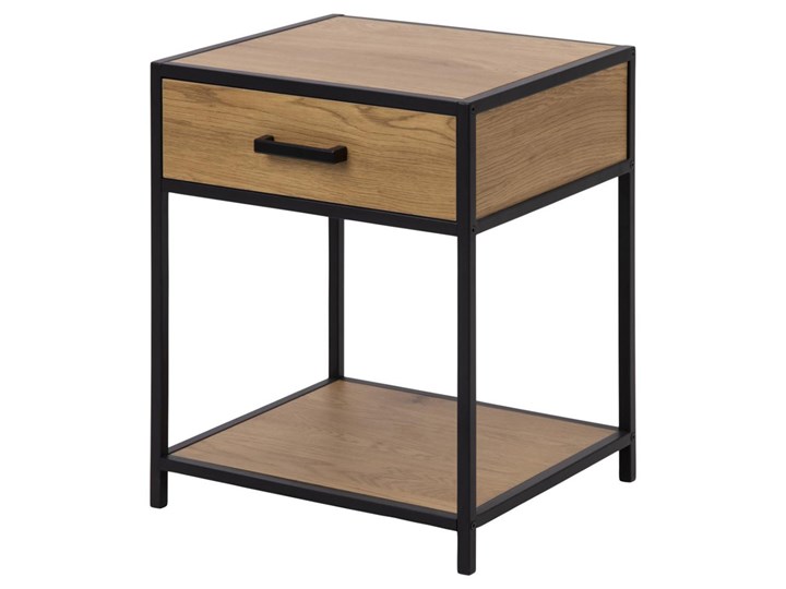SELSEY Stolik nocny Seaford Płyta MDF Płyta meblowa Drewno Płyta laminowana Metal Styl Industrialny