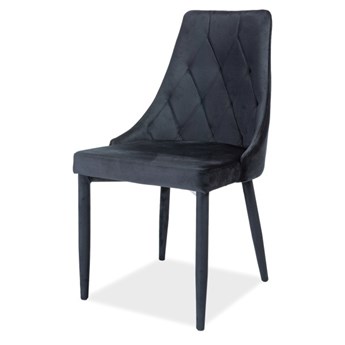SELSEY Krzesło tapicerowane Cornido czarny welur
