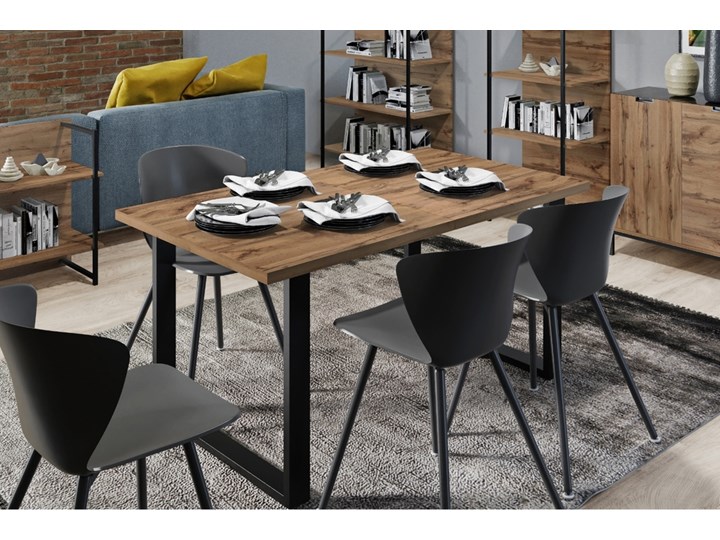 SELSEY Stół rozkładany Lameca 135-185x85 cm dąb wotan Drewno Płyta MDF Długość 135 cm Wysokość 74 cm Długość 185 cm Metal Pomieszczenie Stoły do jadalni