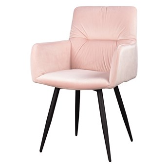 SELSEY Krzesło Mosterio z podłokietnikami pudrowy velvet