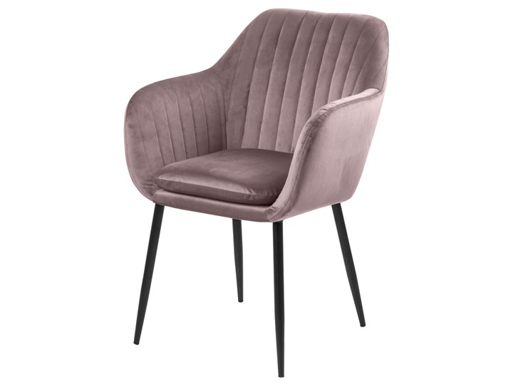 SELSEY Krzesło tapicerowane Elidi pastelowy róż na metalowej podstawie Styl Glamour Szerokość 57 cm Tkanina Tworzywo sztuczne Z podłokietnikiem Pikowane Tradycyjne Kategoria Krzesła kuchenne