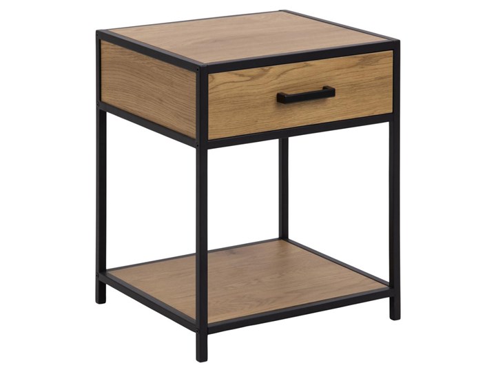 SELSEY Stolik nocny Seaford Płyta laminowana Metal Płyta meblowa Płyta MDF Drewno Pomieszczenie Sypialnia