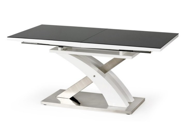 SELSEY Stół rozkładany Reinosa 160-220x90 cm czarny ze szklanym blatem