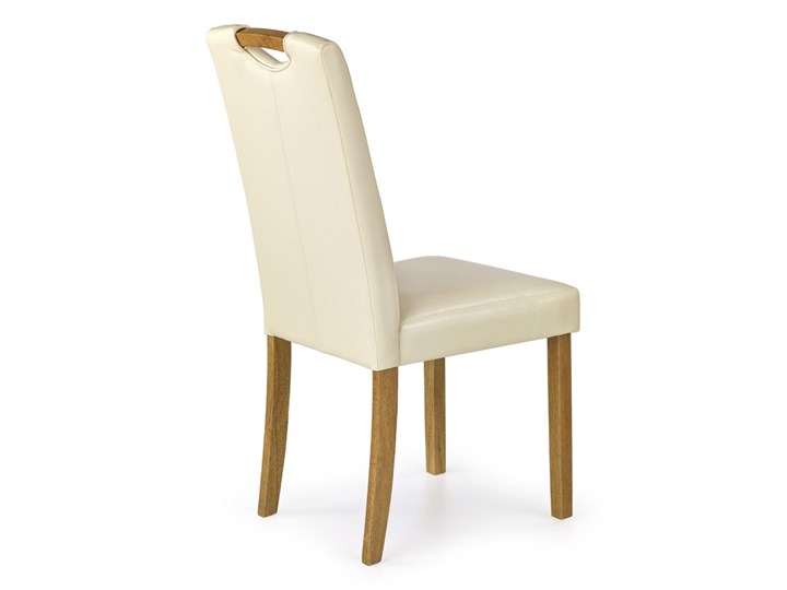 SELSEY Krzesło tapicerowane Monterol kremowe Krzesło inspirowane Skóra ekologiczna Tkanina Drewno Pomieszczenie Jadalnia