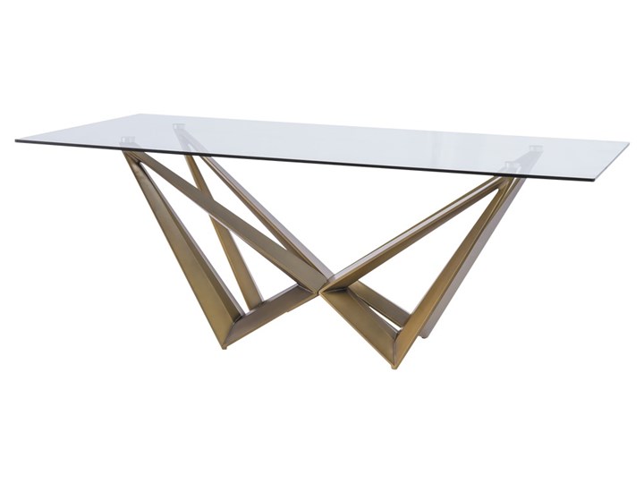 SELSEY Stół Martin 200x100 cm Szkło Długość 200 cm Wysokość 76 cm Metal Płyta MDF Kształt blatu Prostokątny