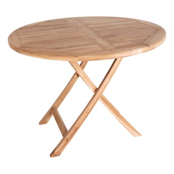 SELSEY Stół ogrodowy drewniany Mikkiro okrągły średnica 100 cm teak