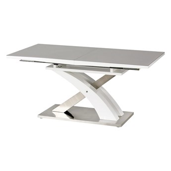 SELSEY Stół rozkładany Reinosa 160-220x90 cm popielaty ze szklanym blatem
