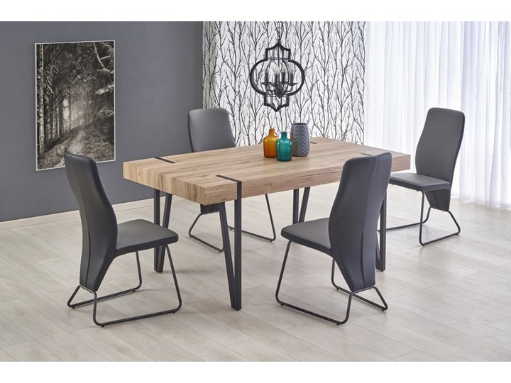 SELSEY Stół Fuxon 170x90 cm Szerokość 98 cm Drewno Płyta MDF Długość 170 cm Stal Wysokość 76 cm Kształt blatu Prostokątny Rozkładanie