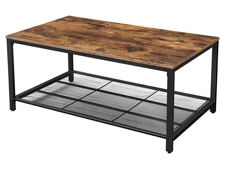 SELSEY Ława Ramizu 106x60 cm Metal Drewno Wysokość 45 cm Kolor Czarny
