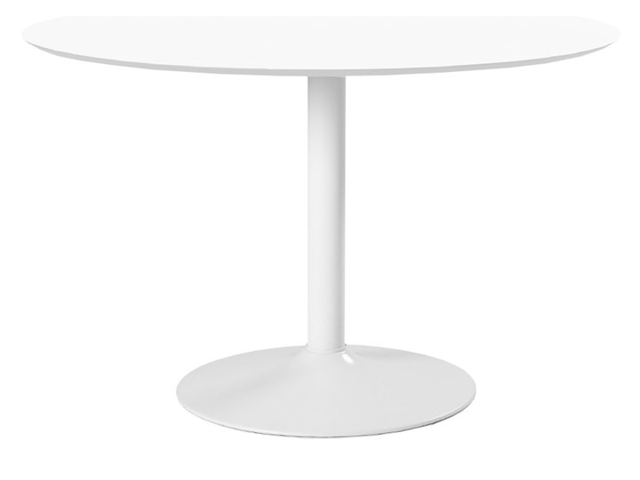 SELSEY Stół do jadalni okrągły Balsamita średnica 110 cm biały Metal Płyta MDF Wysokość 74 cm Rozkładanie