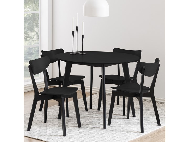 SELSEY Zestaw dwóch krzeseł Gemirro czarne Drewno Kategoria Krzesła kuchenne Metal Tradycyjne Styl Industrialny