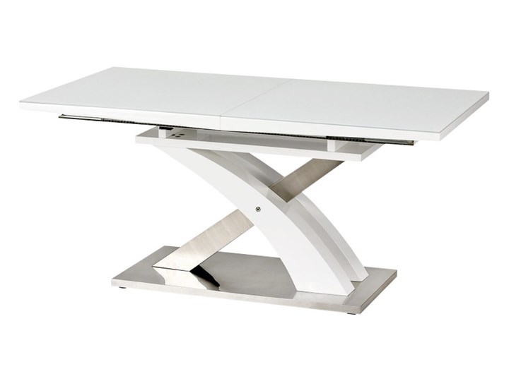 SELSEY Stół rozkładany Reinosa 160-220x90 cm biały ze szklanym blatem Wysokość 77 cm Długość 220 cm Długość 140 cm Szkło Stal Płyta MDF Długość 160 cm Kategoria Stoły kuchenne
