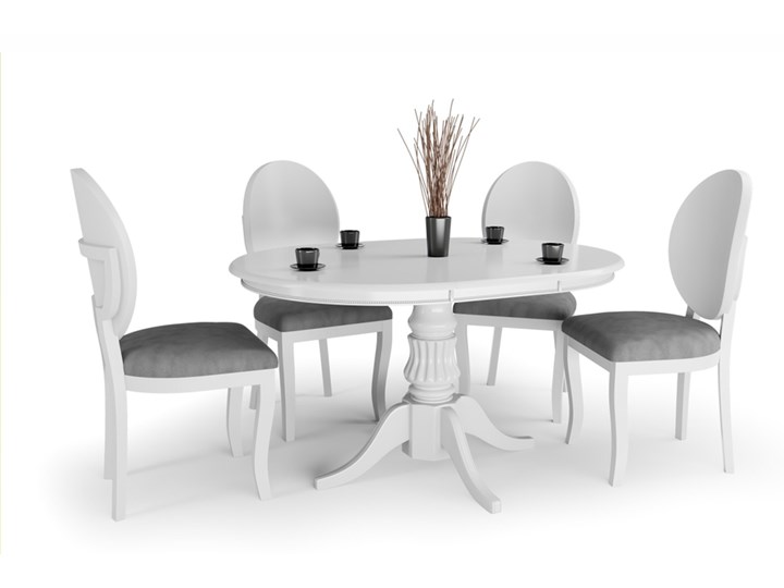 SELSEY Stół rozkładany Valle 90-124x90 cm biały Wysokość 75 cm Drewno Długość 124 cm Płyta MDF Styl Rustykalny