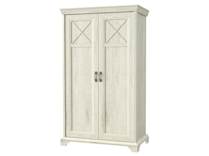 SELSEY Szafa dwudrzwiowa Xisto Płyta laminowana Metal Płyta MDF Kolor Biały