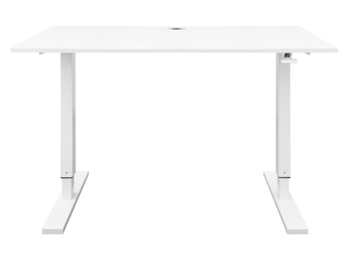 SELSEY Biurko z regulacją manualną Konani 120x68 cm białe Stal Biurko regulowane Szerokość 120 cm Płyta MDF Kolor Biały