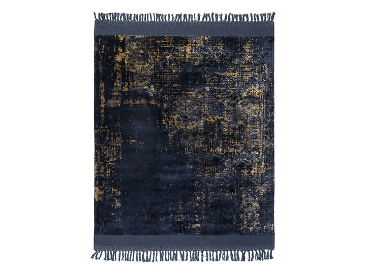 SELSEY Dywan nowoczesny Rijl czarno złoty z frędzlami 160x230 cm Wełna Wiskoza Dywany Prostokątny 200x300 cm Wzór Marokański Kategoria Dywany