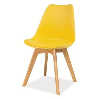 SELSEY Krzesło Camelle żółte - buk