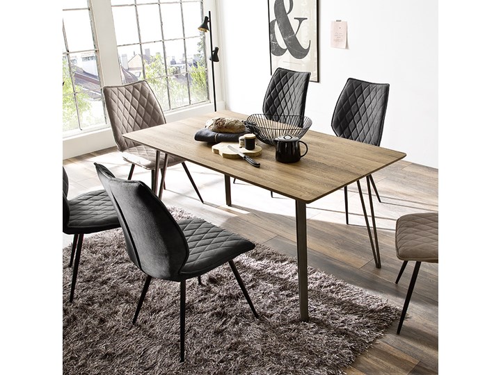 SELSEY Stół Murry 90x160 cm dąb dziki Płyta MDF Wysokość 76 cm Metal Drewno Szerokość 90 cm Długość 76 cm Styl Nowoczesny