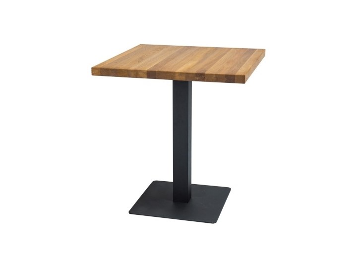 SELSEY Stół Divock 70x70 cm z fornirem dębowym Metal Drewno Wysokość 76 cm Pomieszczenie Stoły do kuchni