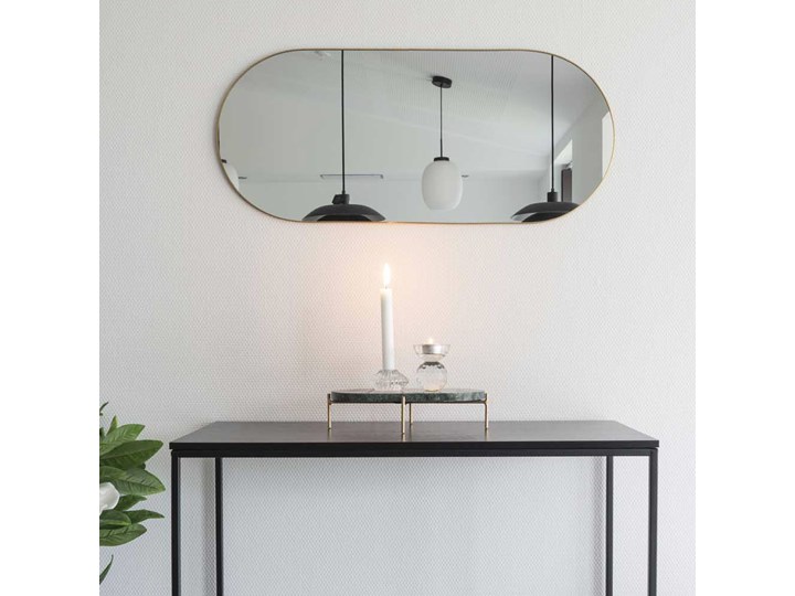 SELSEY Lustro Magoita owalne 35x80 cm złote Lustro z ramą Ścienne Kolor Złoty