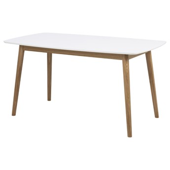 SELSEY Stół Bebrina 150x80 cm z białym blatem