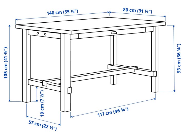 IKEA NORDVIKEN / NORDVIKEN Stół barowy + 4 krzes bar, biały/biały Pomieszczenie Jadalnia