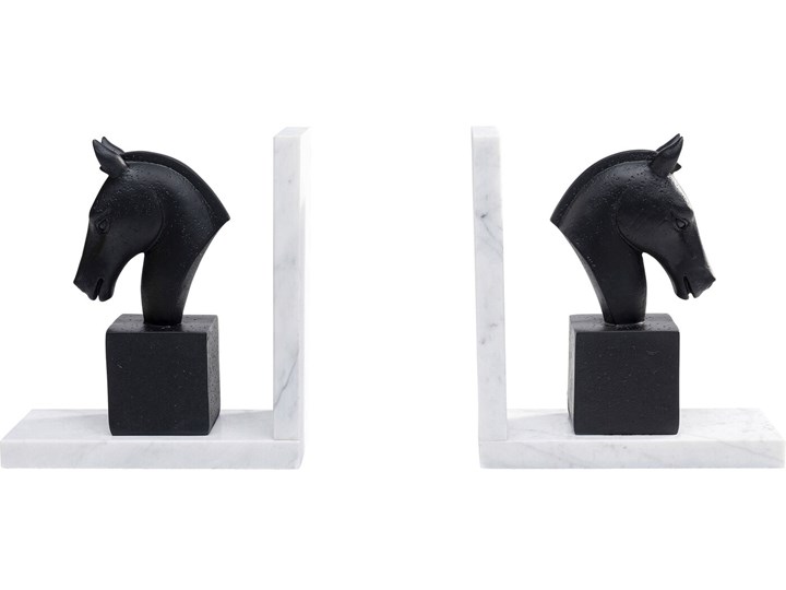 Podpórki na książki Horse 36x21 cm czarno-białe Pomieszczenie Salon Kolor Czarny