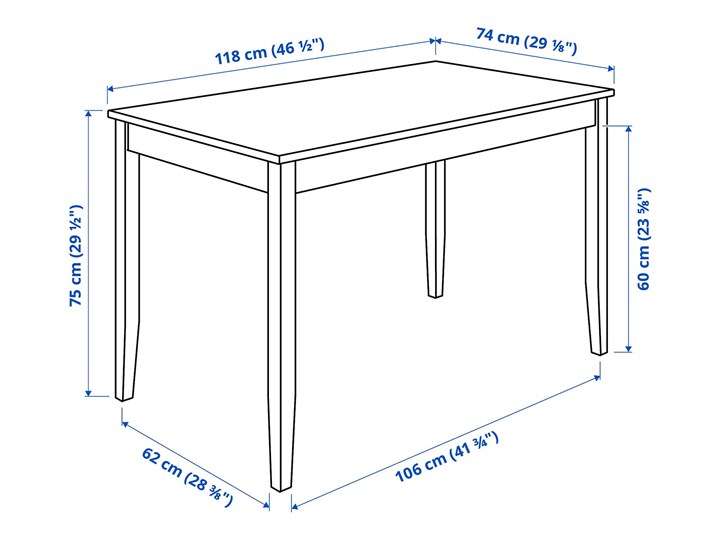 IKEA LERHAMN Stół i 4 krzesła, czarnybrąz/Vittaryd beżowy, 118x74 cm Pomieszczenie Jadalnia Kategoria Stoły z krzesłami