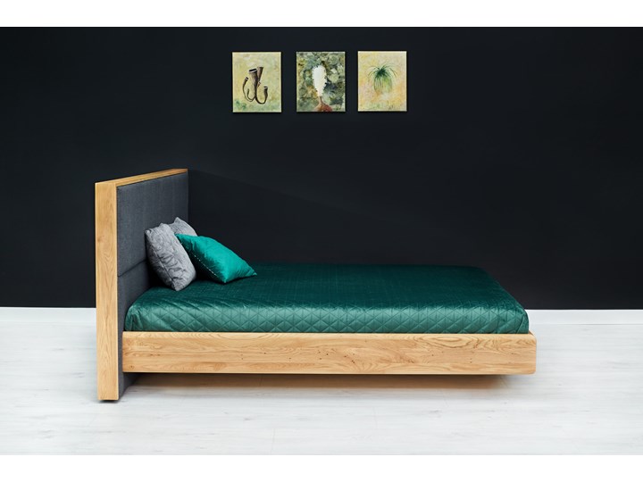 Łóżko lewitujące Dome Dąb 200x200 cm Łóżko tapicerowane Drewno Styl Nowoczesny