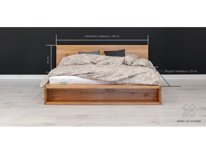Łóżko Metro z pojemnikiem Dąb 160x220 cm Long Łóżko drewniane Styl Minimalistyczny Drewno Kategoria Łóżka do sypialni