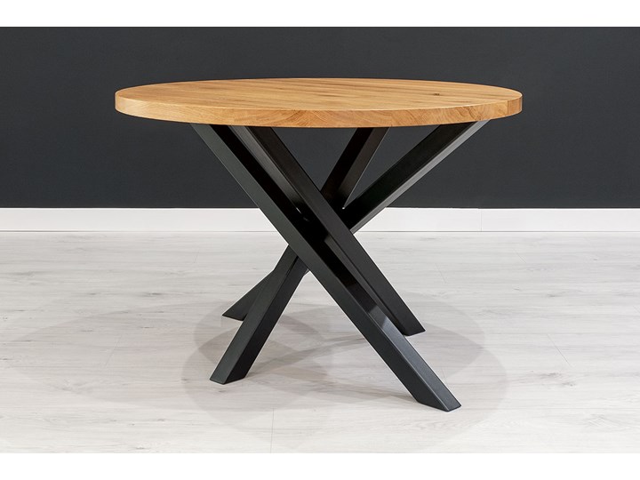 Stół okrągły Aster z litego drewna Dąb 120 cm