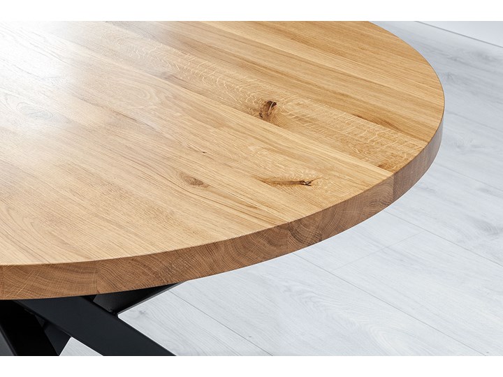 Stół okrągły Aster z litego drewna Dąb 120 cm