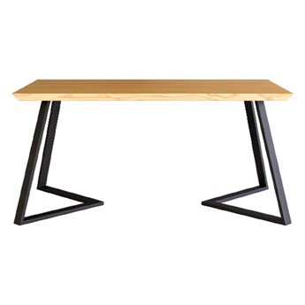 Stół drewniany Avil z metalowymi nogami Dąb 140x100 cm