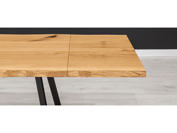 Stół drewniany Delta z dostawkami Dąb 120x90 cm Dwie dostawki 50 cm Drewno Kategoria Stoły kuchenne Wysokość 75 cm Styl Minimalistyczny