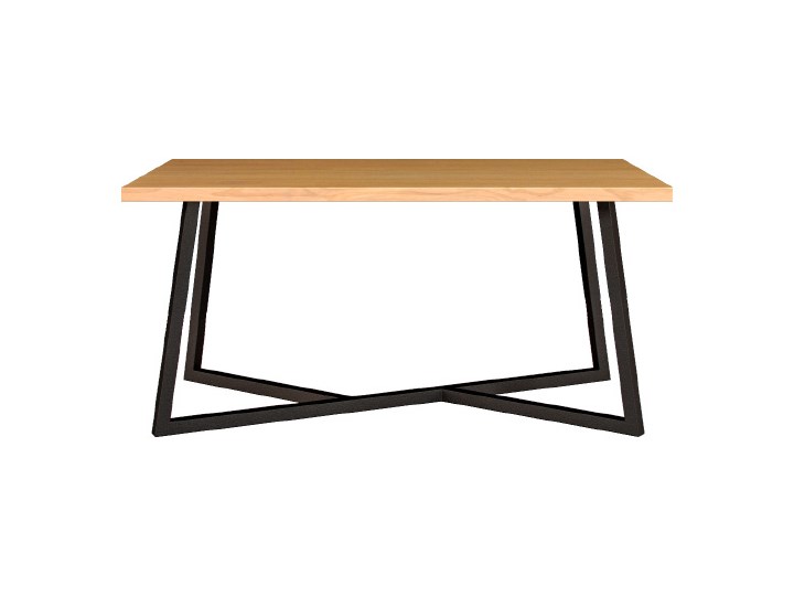 Stół Erant z drewnianym blatem Dąb 140x100 cm Drewno Stal Wysokość 75 cm Styl Minimalistyczny Kształt blatu