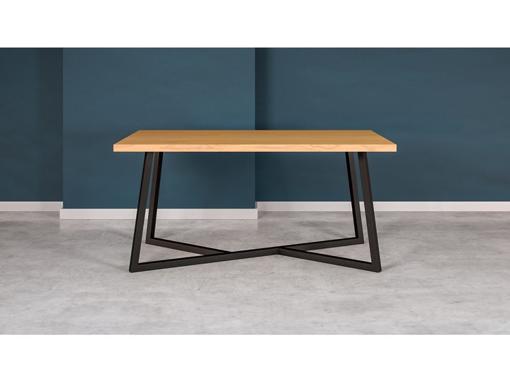 Stół Erant z drewnianym blatem Dąb 160x80 cm