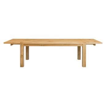 Stół Gustav z litego drewna z dostawkami Dąb 140x100 cm Jedna dostawka 60 cm