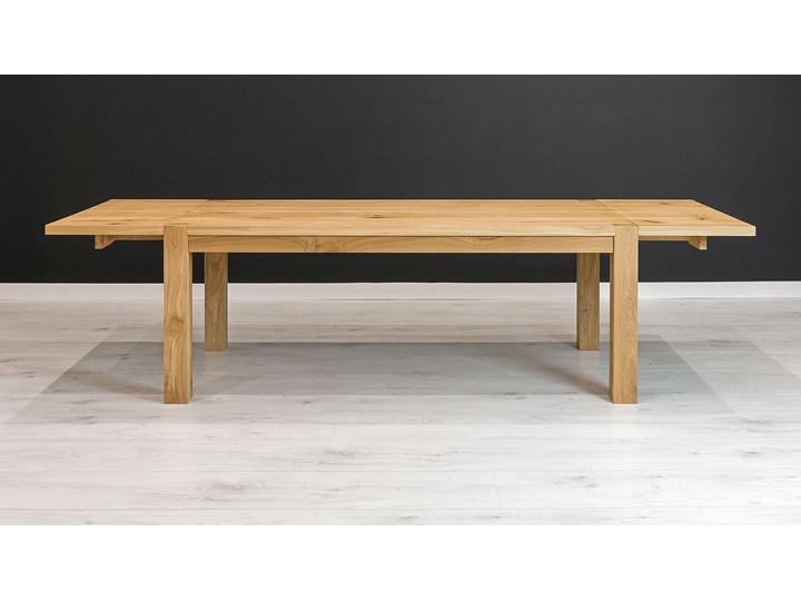 Stół Gustav z litego drewna z dostawkami Dąb 120x90 cm Jedna dostawka 50 cm Wysokość 75 cm Drewno Długość po rozłożeniu 170 cm