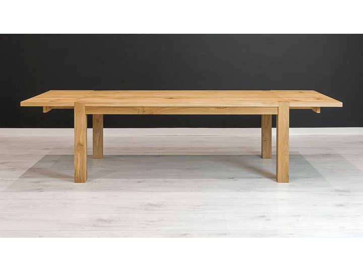 Stół Gustav z litego drewna z dostawkami Dąb 200x100 cm Jedna dostawka 50 cm