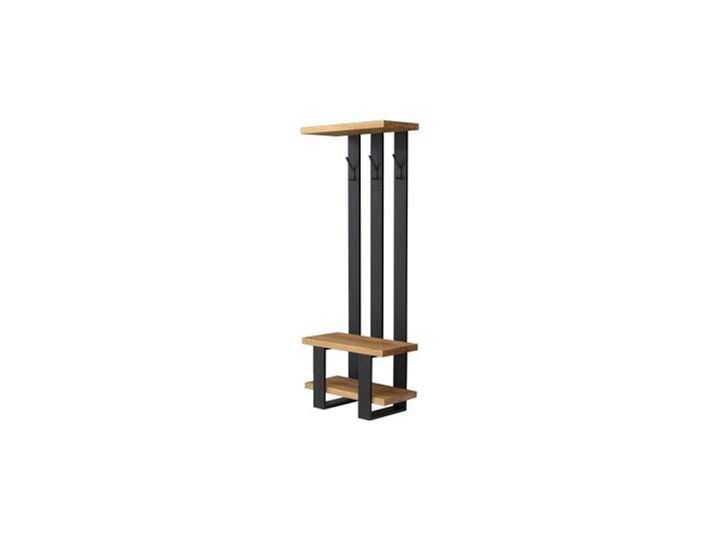 Wieszak industrialny Mount z litego drewna Dąb 70 cm