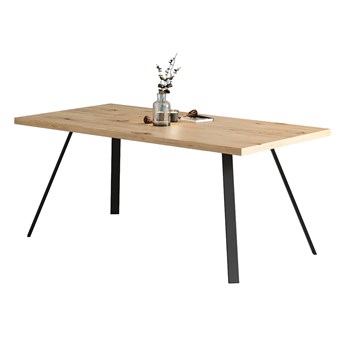 Rozkładany stół Lige z naturalnego drewna Dąb 120x100 cm Jedna dostawka 50 cm
