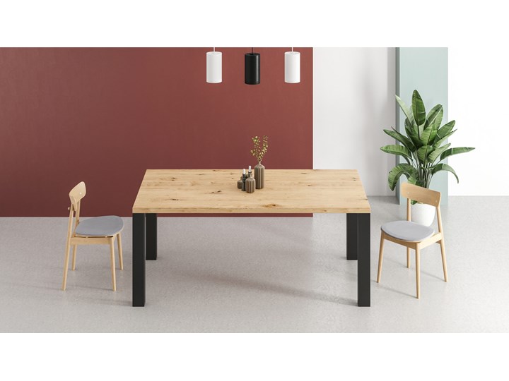 Stół Fold z litego drewna Dąb 120x100 cm Wysokość 75 cm Kategoria Stoły kuchenne Drewno Styl Minimalistyczny