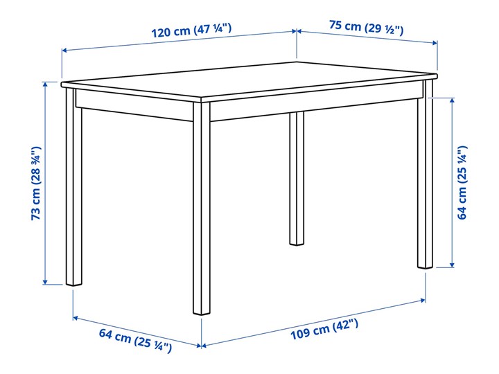 IKEA INGO / IVAR Stół i 4 krzesła, sosna, 120 cm Kolor Beżowy Kategoria Stoły z krzesłami