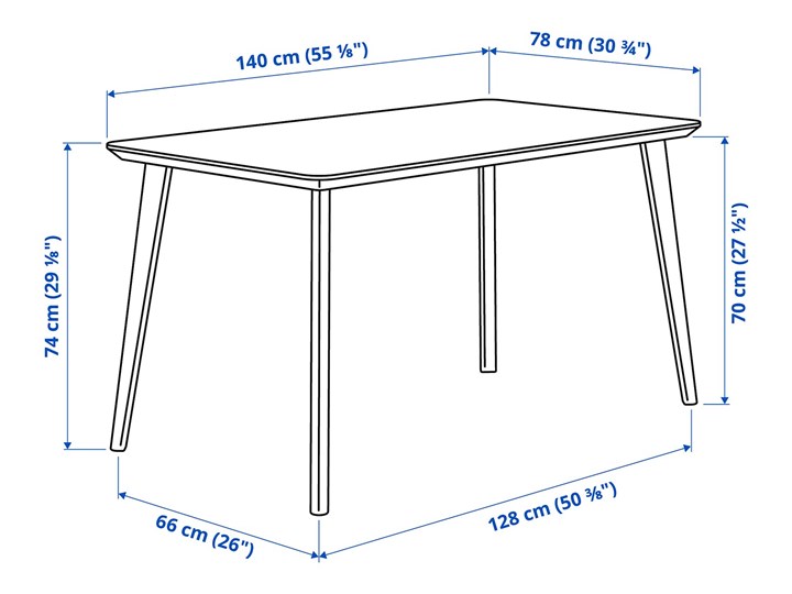 IKEA LISABO / IDOLF Stół i 4 krzesła, czarny/czarny, 140x78 cm Kategoria Stoły z krzesłami Pomieszczenie Salon