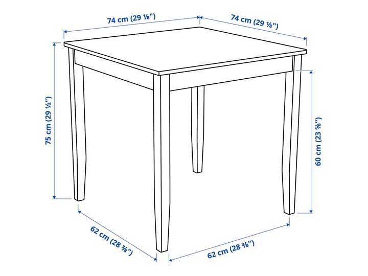IKEA LERHAMN Stół i 2 krzesła, czarnybrąz/Vittaryd beżowy, 74x74 cm Kategoria Stoły z krzesłami Pomieszczenie Jadalnia