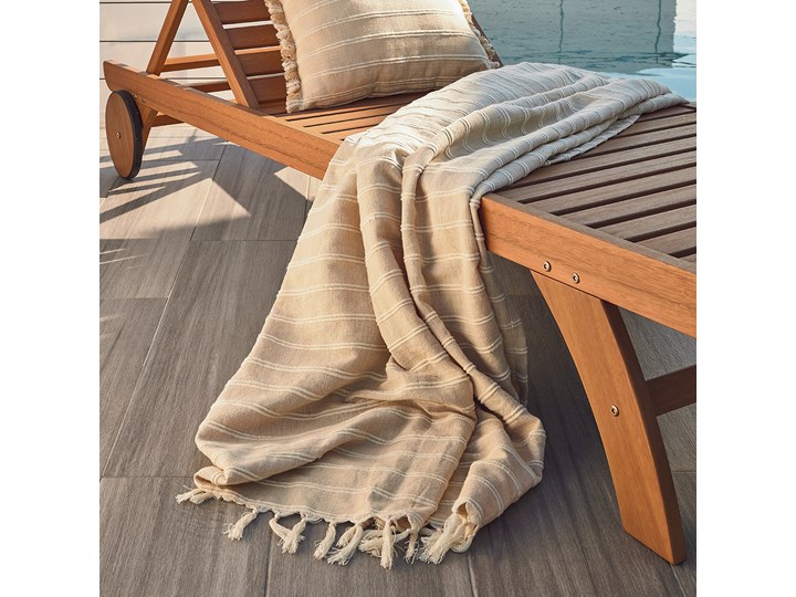 Koc beżowy bawełna 170x130 cm 130x170 cm Kategoria Koce i pledy