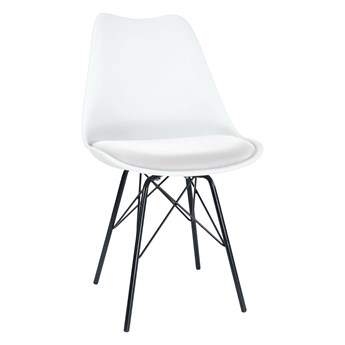 Krzesło białe, czarne nogi MSA-026