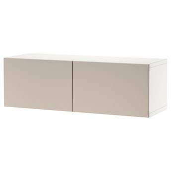 IKEA BESTÅ Kombinacja szafek ściennych, Biały/Lappviken jasny szaro-beżowy, 120x42x38 cm