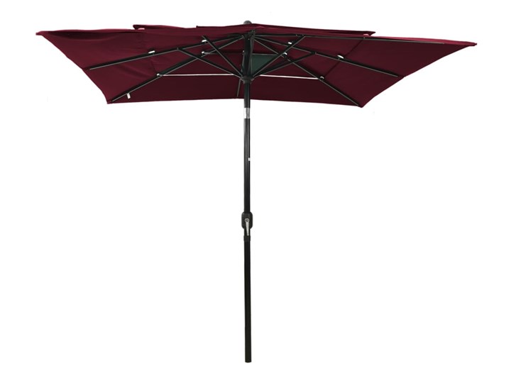 vidaXL 3-poziomowy parasol na aluminiowym słupku, bordowy, 2,5x2,5 m Parasole Kategoria Parasole ogrodowe